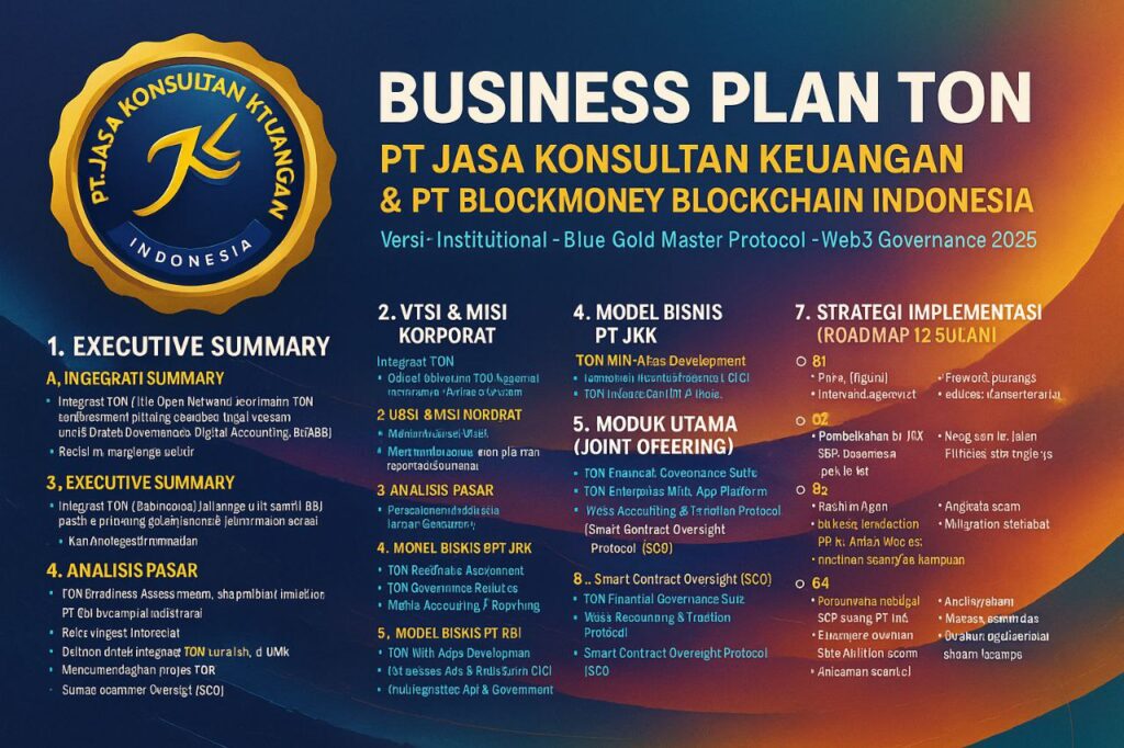 BUSINESS PLAN TON – PT JASA KONSULTAN KEUANGAN (PT JKK) & PT BLOCKMONEY BLOCKCHAIN INDONESIA (PT BBI)