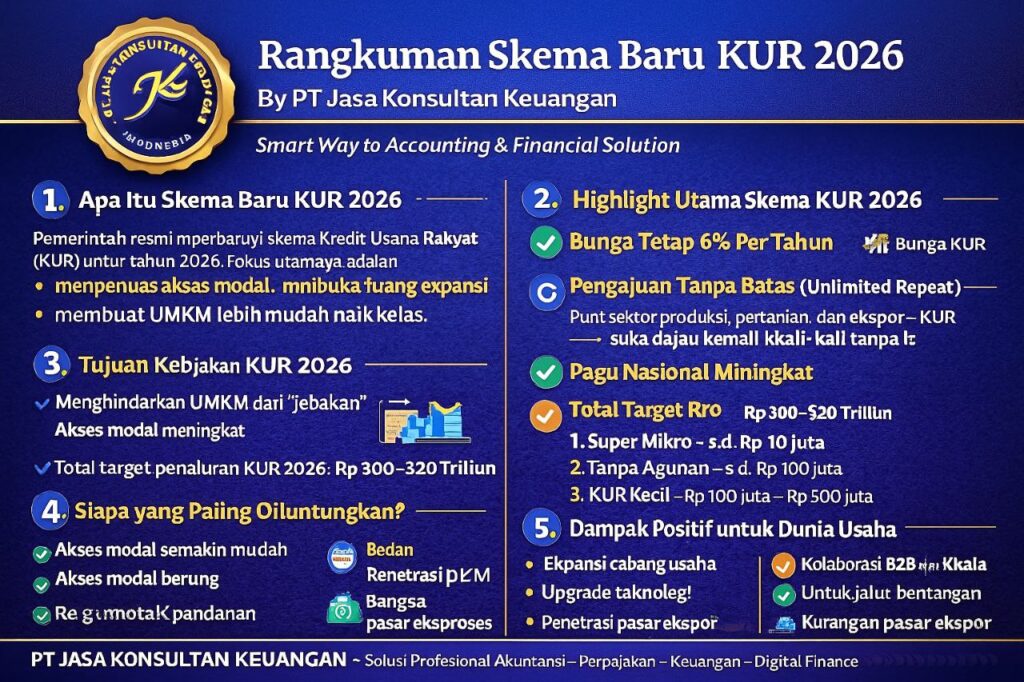 Rangkuman Skema Baru KUR 2026 By PT Jasa Konsultan Keuangan – Smart Way to Accounting Solution