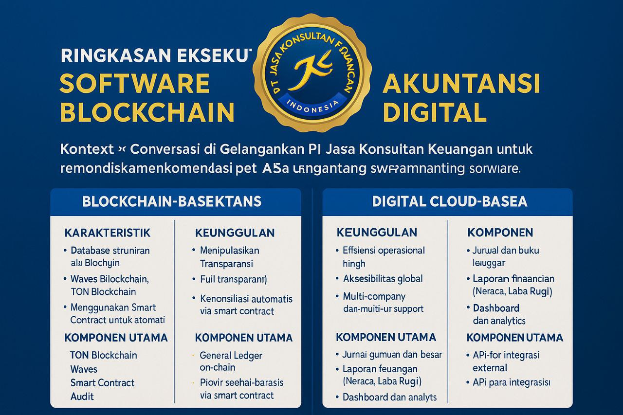 Ringkasan Eksekutif: Software Akuntansi Blockchain Digital By PT Jasa Konsultan Keuangan