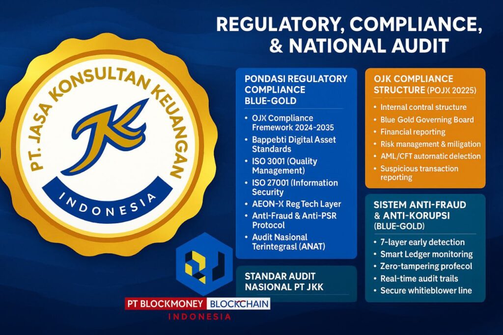 SISTEM REGULATOR, OJK, & AUDIT NASIONAL Regulator-Grade × Compliance × Blue-Gold Protocol Edition BY PT JASA KONSULTAN KEUANGAN