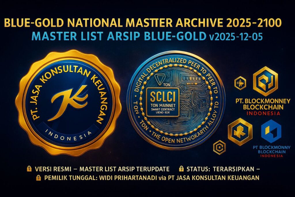 BLUE-GOLD NATIONAL MASTER ARCHIVE 2025–2100 – MASTER LIST ARSIP BLUE-GOLD v2025-12-05