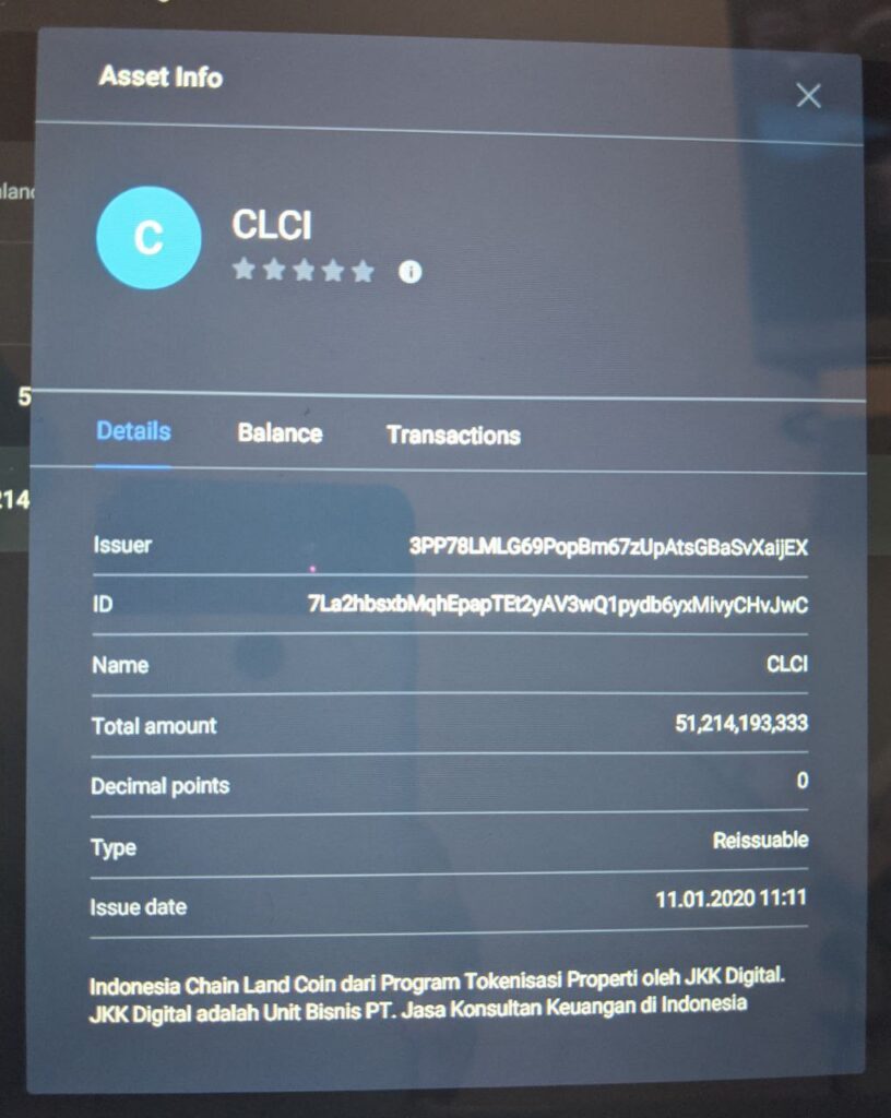 CLCI – Chain Land Coin Indonesia BUKTI TAK TERBANTAHKAN TOKENISASI ASET RIIL INDONESIA Dari Timestamp Blockchain ke Standar Tata Kelola Keuangan Digital Nasional By PT Jasa Konsultan Keuangan