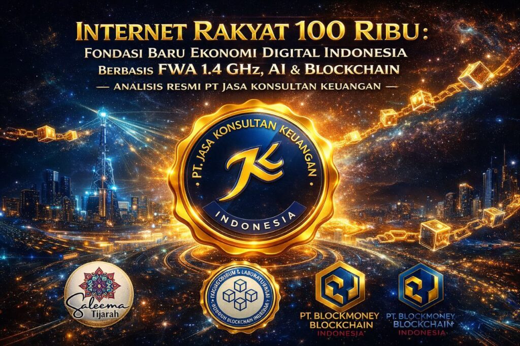 Internet Rakyat 100 Ribu: Fondasi Baru Ekonomi Digital Indonesia Berbasis FWA 1.4 GHz, AI & Blockchain — Analisis Resmi PT Jasa Konsultan Keuangan