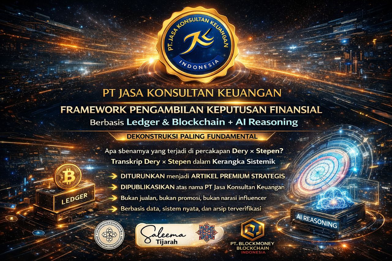 FRAMEWORK PENGAMBILAN KEPUTUSAN FINANSIAL BERBASIS LEDGER DAN BLOCKCHAIN AI REASONING BY PT JASA KONSULTAN KEUANGAN