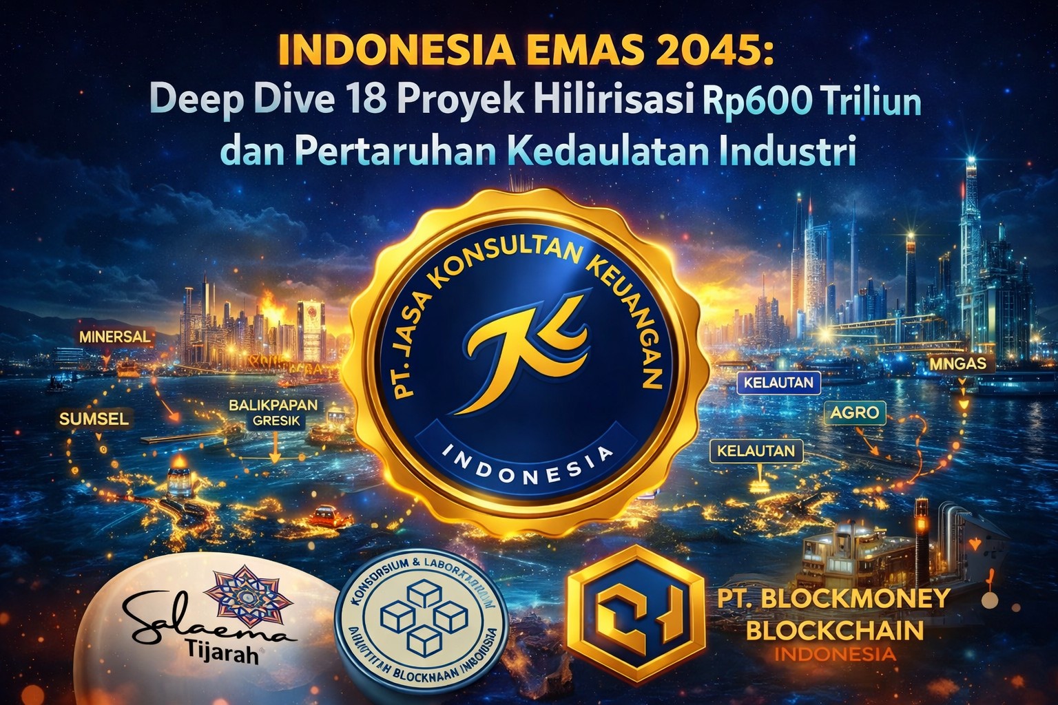 INDONESIA EMAS 2045: DEEP DIVE 18 PROYEK HILIRISASI RP600 TRILIUN DAN PERTARUHAN KEDAULATAN INDUSTRI BY PT JASA KONSULTAN KEUANGAN