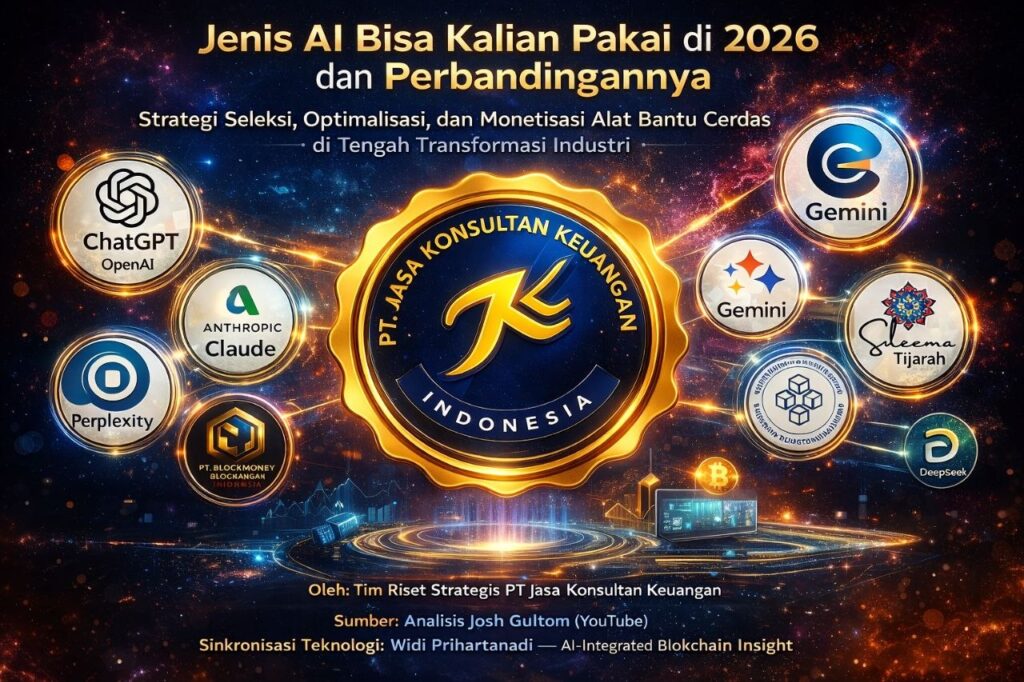 JENIS AI BISA KALIAN PAKAI DI 2026 DAN PERBANDINGANNYA STRATEGI SELEKSI, OPTIMALISASI, DAN MONETISASI ALAT BANTU CERDAS DI TENGAH TRANSFORMASI INDUSTRI OLEH: TIM RISET STRATEGIS – PT JASA KONSULTAN KEUANGAN