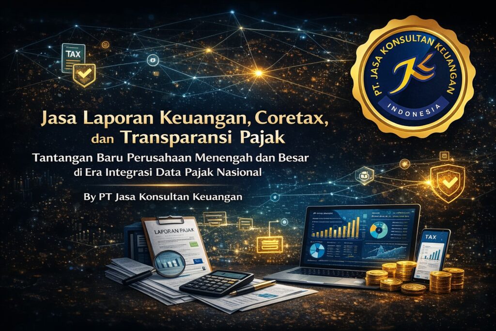 JASA LAPORAN KEUANGAN, CORETAX, DAN TRANSPARANSI PAJAK TANTANGAN BARU PERUSAHAAN MENENGAH DAN BESAR DI ERA INTEGRASI DATA PAJAK NASIONAL BY PT JASA KONSULTAN KEUANGAN