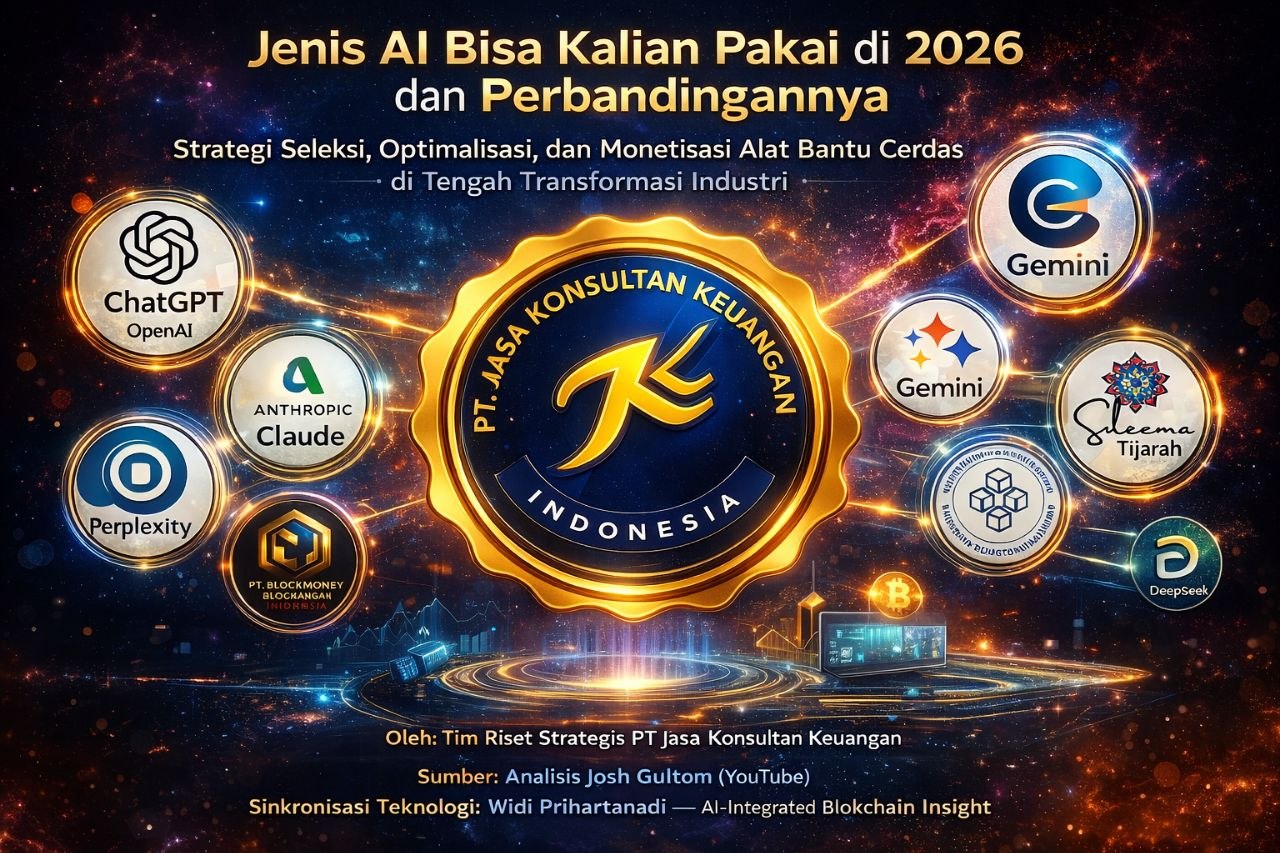 JENIS AI BISA KALIAN PAKAI DI 2026 DAN PERBANDINGANNYA STRATEGI SELEKSI, OPTIMALISASI, DAN MONETISASI ALAT BANTU CERDAS DI TENGAH TRANSFORMASI INDUSTRI OLEH: TIM RISET STRATEGIS – PT JASA KONSULTAN KEUANGAN