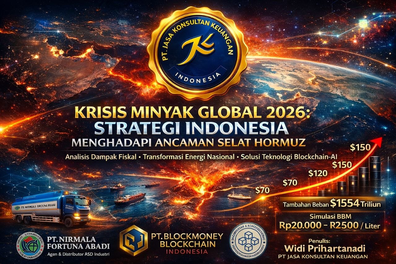 KRISIS MINYAK GLOBAL 2026: STRATEGI INDONESIA MENGHADAPI ANCAMAN SELAT HORMUZ V4 A ANALISIS DAMPAK FISKAL, TRANSFORMASI ENERGI, DAN SOLUSI TEKNOLOGI BLOCKCHAIN-AI UNTUK KETAHANAN NASIONAL PENULIS: WIDI PRIHARTANADI PT JASA KONSULTAN KEUANGAN