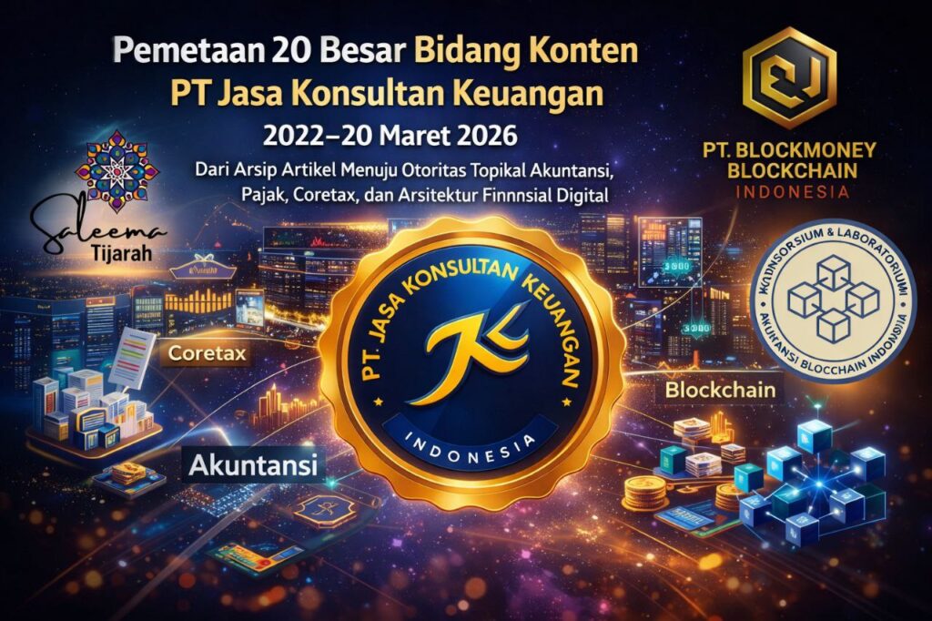 PEMETAAN 20 BESAR BIDANG KONTEN PT JASA KONSULTAN KEUANGAN 2022–20 MARET 2026 DARI ARSIP ARTIKEL MENUJU OTORITAS TOPIKAL AKUNTANSI, PAJAK, CORETAX, DAN ARSITEKTUR FINANSIAL DIGITAL PENULIS: WIDI PRIHARTANADI PENERBIT: PT JASA KONSULTAN KEUANGAN