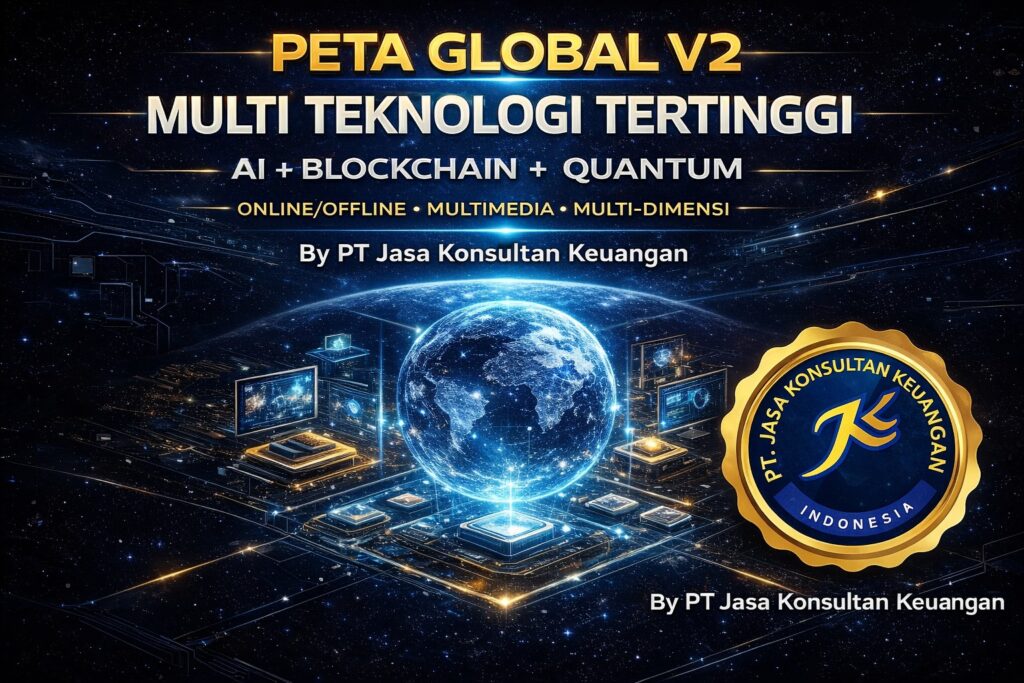 PETA GLOBAL V2 MULTI TEKNOLOGI TERTINGGI AI + BLOCKCHAIN + QUANTUM + ONLINE/OFFLINE + MULTIMEDIA + MULTI-DIMENSI BY PT JASA KONSULTAN KEUANGAN