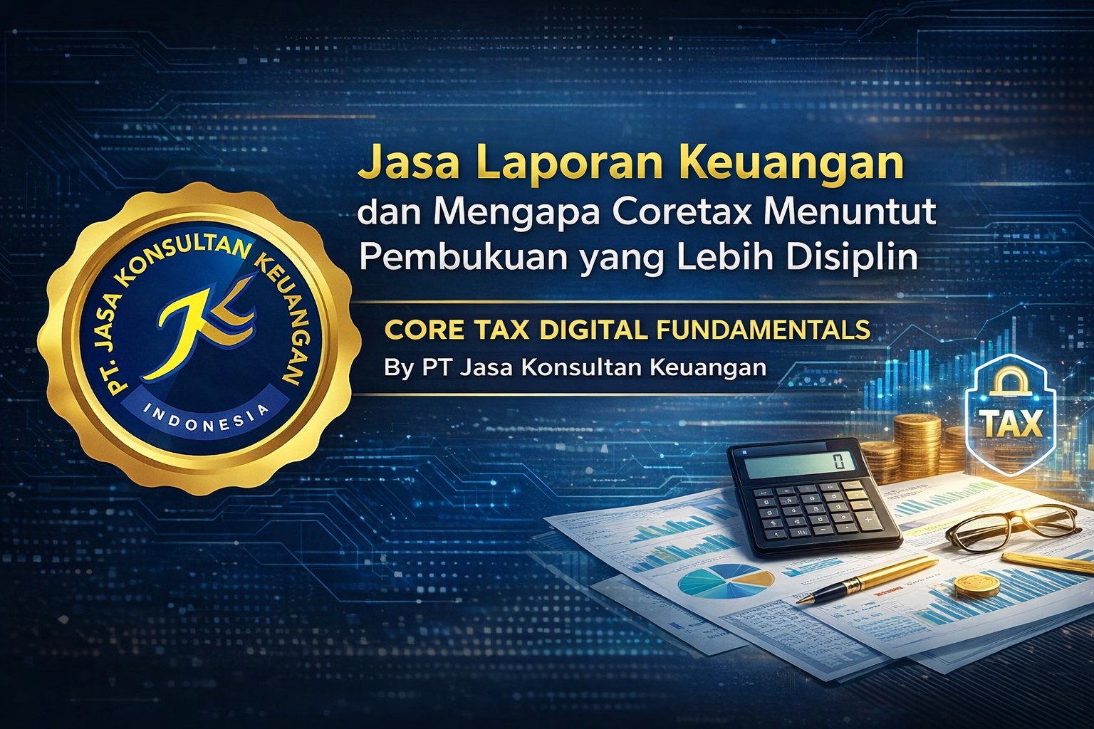 JASA LAPORAN KEUANGAN DAN MENGAPA CORETAX MENUNTUT PEMBUKUAN YANG LEBIH DISIPLIN CORE TAX DIGITAL FUNDAMENTALS BY PT JASA KONSULTAN KEUANGAN