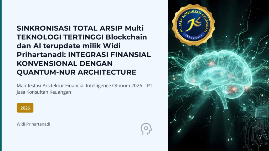 SINKRONISASI TOTAL ARSIP MULTI TEKNOLOGI TERTINGGI BLOCKCHAIN DAN AI TERUPDATE MILIK WIDI PRIHARTANADI: INTEGRASI FINANSIAL KONVENSIONAL DENGAN QUANTUM-NUR ARCHITECTURE MANIFESTASI ARSITEKTUR FINANCIAL INTELLIGENCE OTONOM 2026 – PT JASA KONSULTAN KEUANGAN