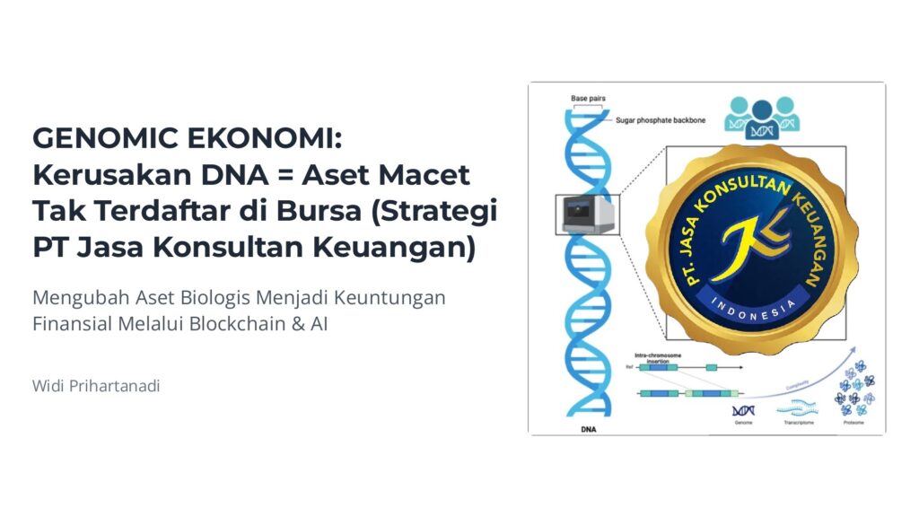BIOCAPITAL ECONOMICS MENGUBAH BIOLOGI MANUSIA MENJADI ASET EKONOMI BARU INTEGRASI AI, BLOCKCHAIN, DAN ANALITIK SELULER STRATEGI PT JASA KONSULTAN KEUANGAN