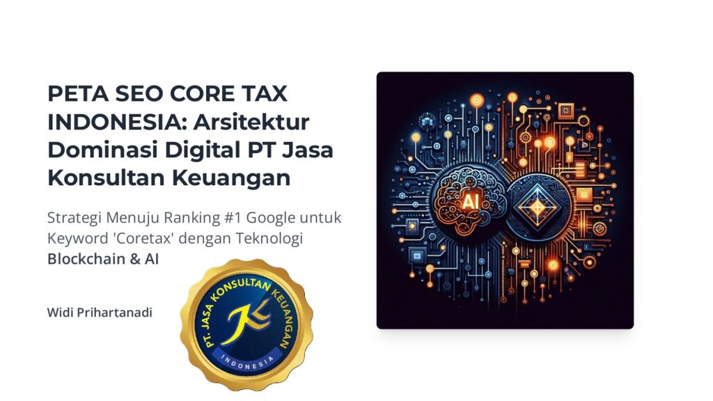 PETA SEO CORE TAX INDONESIA: ARSITEKTUR DOMINASI DIGITAL PT JASA KONSULTAN KEUANGAN STRATEGI MENUJU RANKING #1 GOOGLE UNTUK KEYWORD ‘CORETAX’ DENGAN TEKNOLOGI BLOCKCHAIN & AI WIDI PRIHARTANADI DIGITAL SEO BLOCKCHAIN AI NETWORK